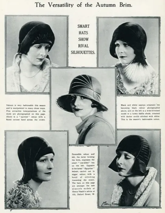 Framed Print : Smart autumn brim hats for late 1929 Framed Print : Smart autumn brim hats for late 1929