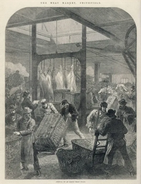 Framed Print : Smithfield Market 1870