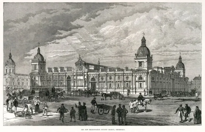 Framed Print : Smithfield Poultry Market, London 1875 Framed Print : Smithfield Poultry Market, London 1875