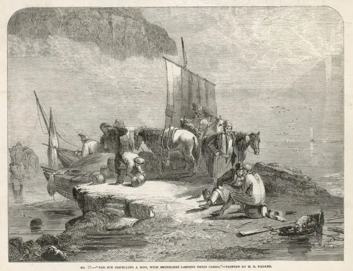 Framed Print : Smugglers landing their cargo Framed Print : Smugglers landing their cargo