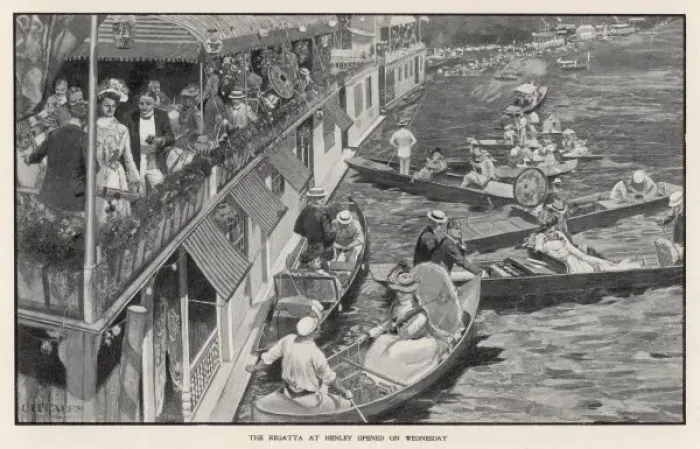 Framed Print : Social / Henley Boats 1901 Framed Print : Social / Henley Boats 1901