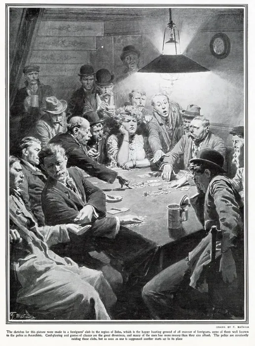 Framed Print : Soho Gambling Club, London 1909 Framed Print : Soho Gambling Club, London 1909