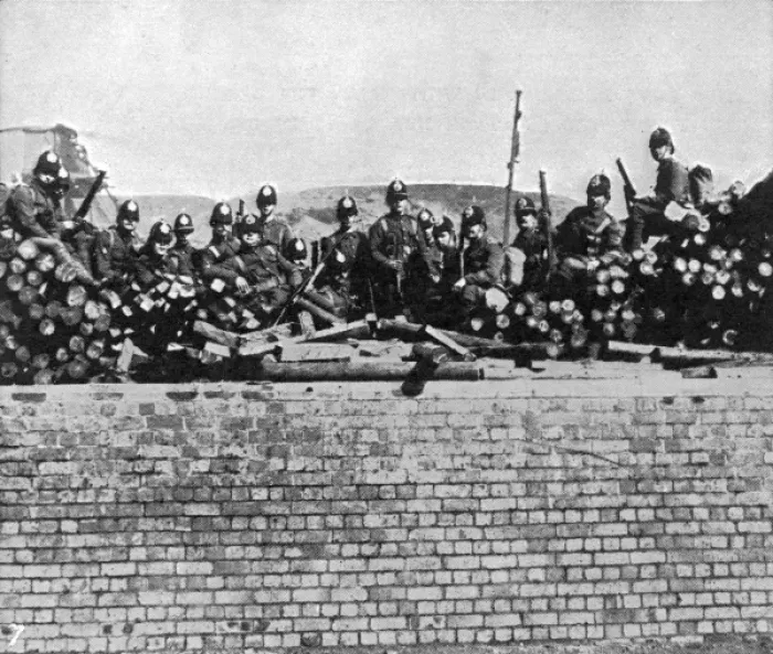 Framed Print : Soldiers at Brynkinalt Colliery, 1912