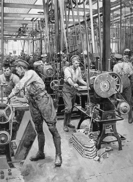 Framed Print : Soldiers as munitions workers