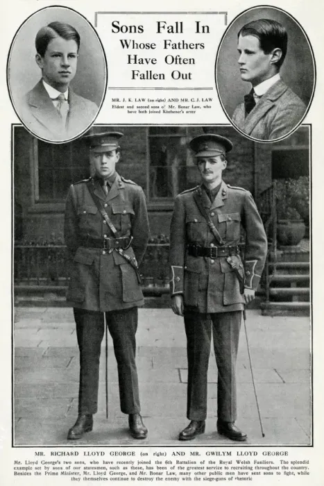 Framed Print : Sons of famous fathers, WW1