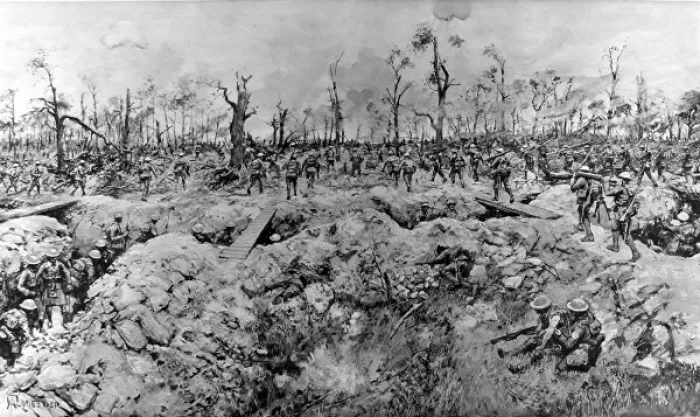 Framed Print : South African soldiers capturing Delville Wood