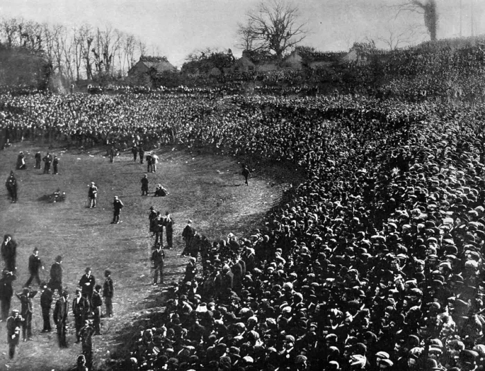 Framed Print : Spectators at Crystal Palace football ground for the 1901 F Framed Print : Spectators at Crystal Palace football ground for the 1901 F