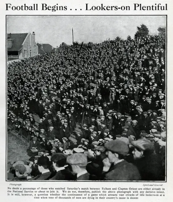 Framed Print : Spectators at Fulham v Clapton Orient football match Framed Print : Spectators at Fulham v Clapton Orient football match