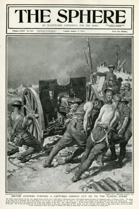 Framed Print : Sphere cover - British gunners turning German gun on enemy Framed Print : Sphere cover - British gunners turning German gun on enemy