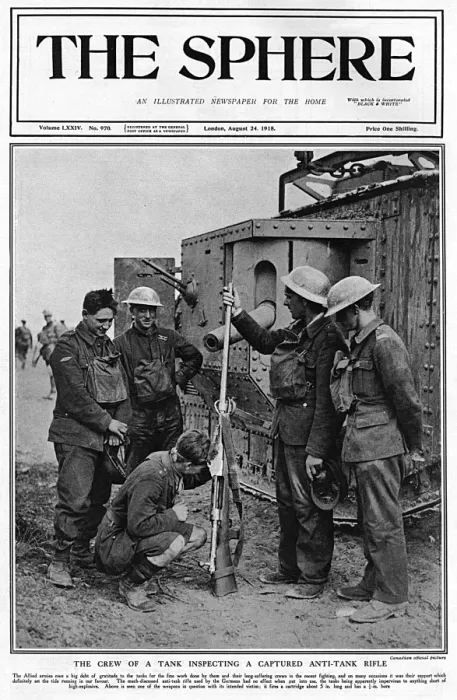 Framed Print : Sphere cover -Crew of tank inspecting German anti-tank rifle