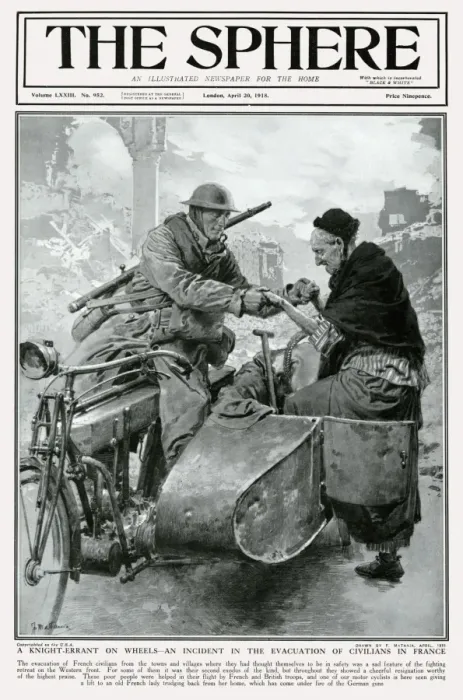 Framed Print : Sphere cover - evacuation of civilians in France, WW1 Framed Print : Sphere cover - evacuation of civilians in France, WW1