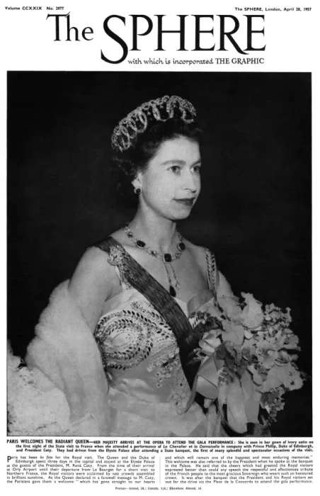 Framed Print : Sphere front cover featuring Queen Elizabeth II, 1957 Framed Print : Sphere front cover featuring Queen Elizabeth II, 1957