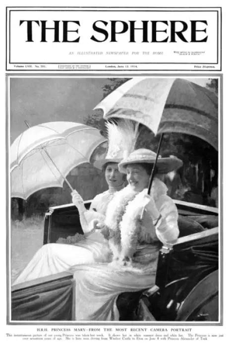 Framed Print : Sphere front cover - Princess Mary driving in a carriage Framed Print : Sphere front cover - Princess Mary driving in a carriage