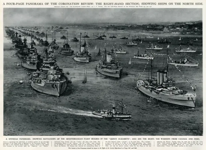 Framed Print : Spithead panorama, ships on north side Framed Print : Spithead panorama, ships on north side