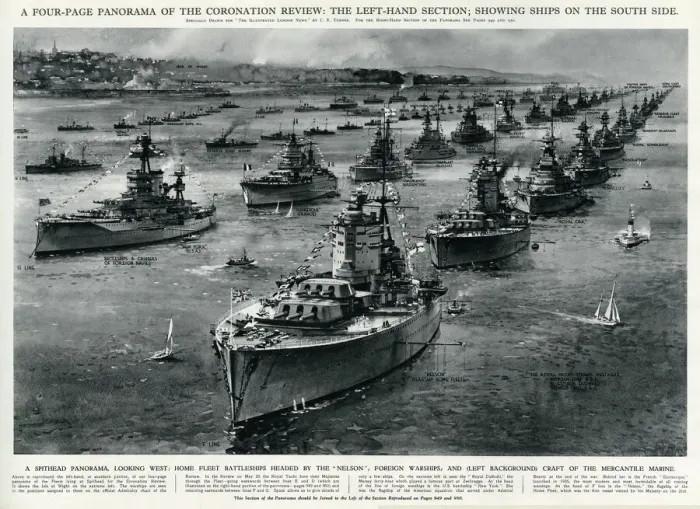 Framed Print : Spithead panorama, ships on south side Framed Print : Spithead panorama, ships on south side