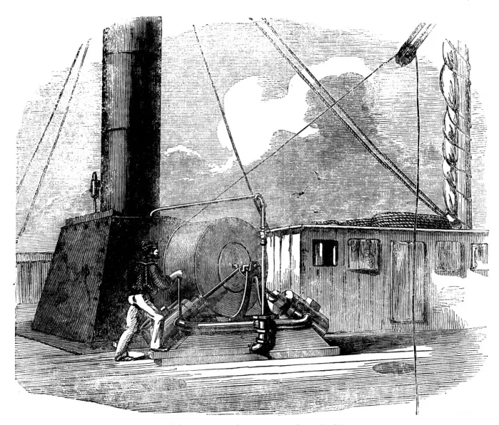 Framed Print : The Spool and Steam Engine used for Sounding the Atlantic, U Framed Print : The Spool and Steam Engine used for Sounding the Atlantic, U