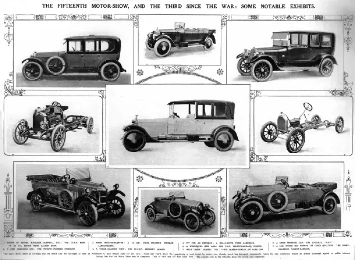 Framed Print : Spread of car exhibits from the 15th Olympia Motor exhibitio