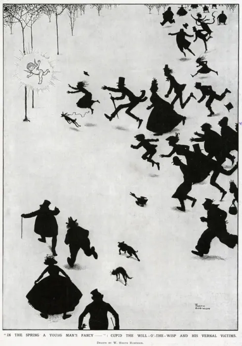 Framed Print : In the Spring a Young mans Fancy by Heath Robinson Framed Print : In the Spring a Young mans Fancy by Heath Robinson