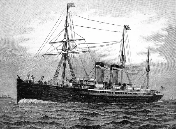 Framed Print : SS Umbria, 1893 Framed Print : SS Umbria, 1893