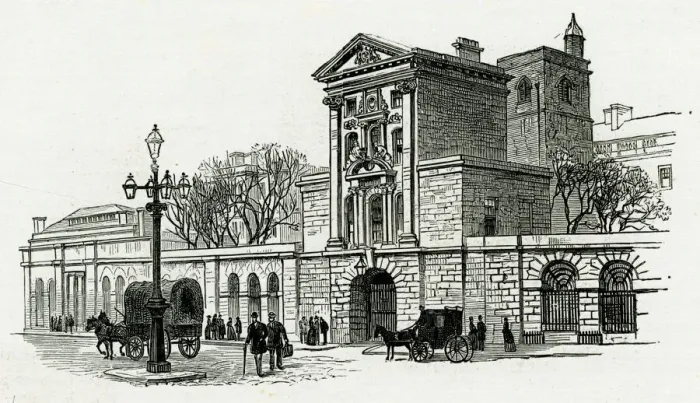 Framed Print : St Bartholomews Hospital, Henry VIII Gate 1886 Framed Print : St Bartholomews Hospital, Henry VIII Gate 1886
