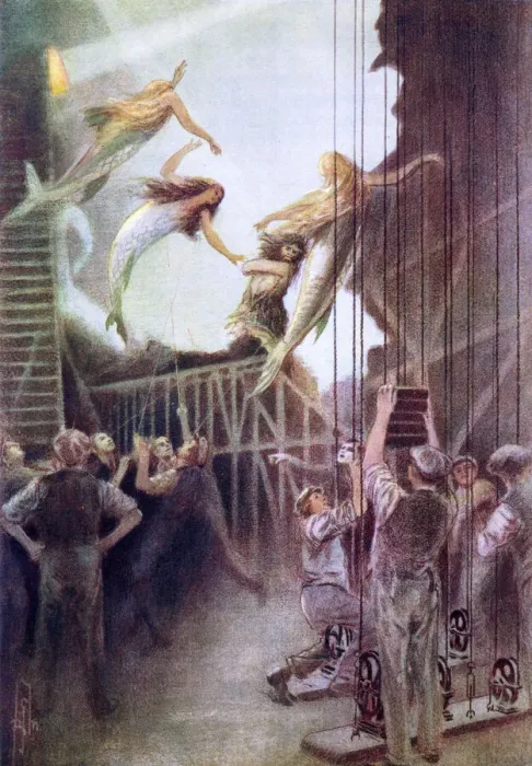 Framed Print : Stage effects at Covent Garden for Das Rheingold Framed Print : Stage effects at Covent Garden for Das Rheingold