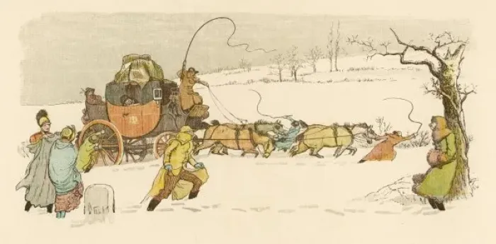 Framed Print : Stagecoach in Snow Framed Print : Stagecoach in Snow