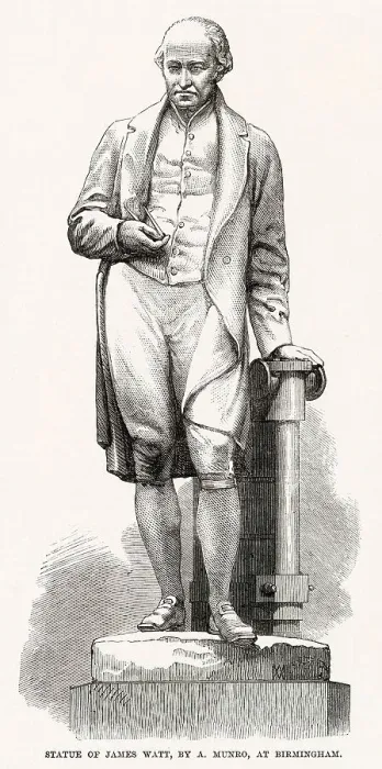 Framed Print : Statue of James Watt (1736 - 1819), engineer & inventor, by Alexander Munro, at Birmingham. Date: 1868 Framed Print : Statue of James Watt (1736 - 1819), engineer & inventor, by Alexander Munro, at Birmingham. Date: 1868