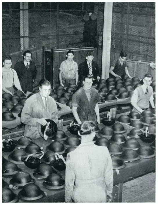 Framed Print : Steel helmets ready to be packed in factory, September 1939 Framed Print : Steel helmets ready to be packed in factory, September 1939