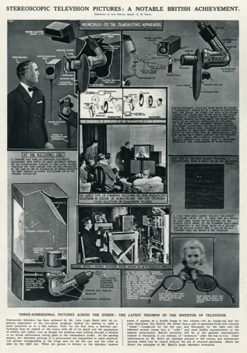 Framed Print : Stereoscopic television pictures by G. H. Davis