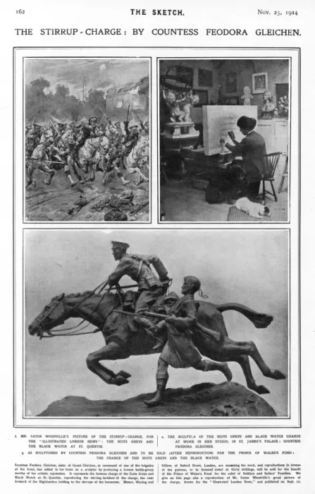 Framed Print : The Stirrup Charge by Countess Feodora Gleichen