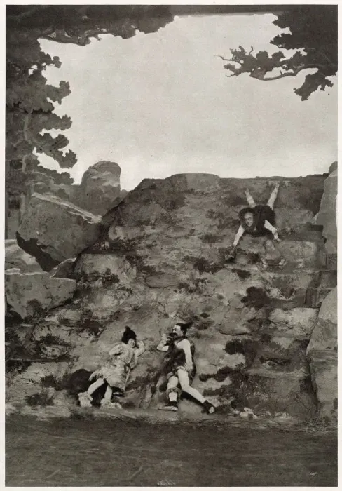 Framed Print : The Stone Age scene in Zig-Zag! London Hippodrome