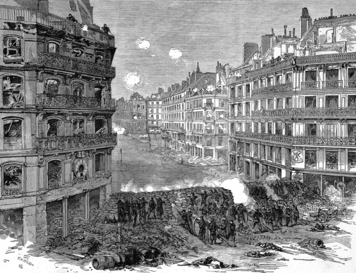 Framed Print : Street fighting in the Rue de Rivoli; Paris Commune, 1871 Framed Print : Street fighting in the Rue de Rivoli; Paris Commune, 1871
