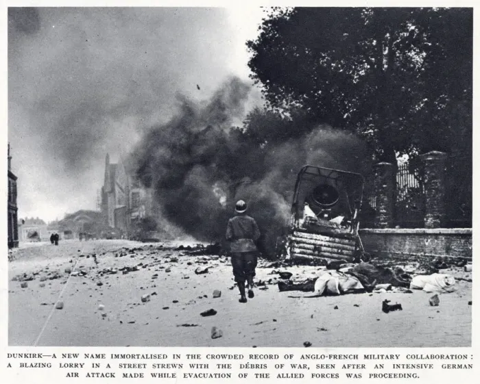 Framed Print : Street scene during the evacuation of Dunkirk, WW2 Framed Print : Street scene during the evacuation of Dunkirk, WW2