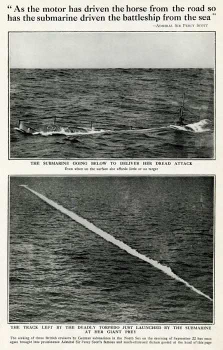 Framed Print : Submarine HMS C32 launching torpedo, WW1 Framed Print : Submarine HMS C32 launching torpedo, WW1