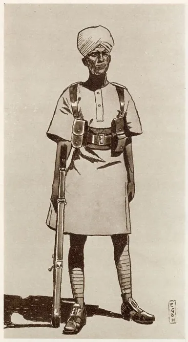 Framed Print : A Sudanese member of the Eastern Arab Corps. Armed with a Lee-Enfield rifle. The Eastern Arab Corps were part of the British influenced forces of Central Africa in the early 20th century. Date: 1936 Framed Print : A Sudanese member of the Eastern Arab Corps. Armed with a Lee-Enfield rifle. The Eastern Arab Corps were part of the British influenced forces of Central Africa in the early 20th century. Date: 1936