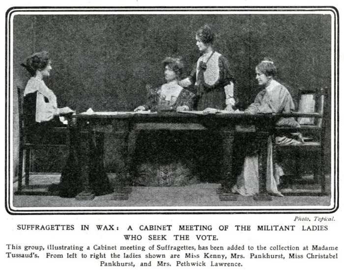 Framed Print : Suffragettes in wax: a cabinet meeting of the militant ladies who seek the vote