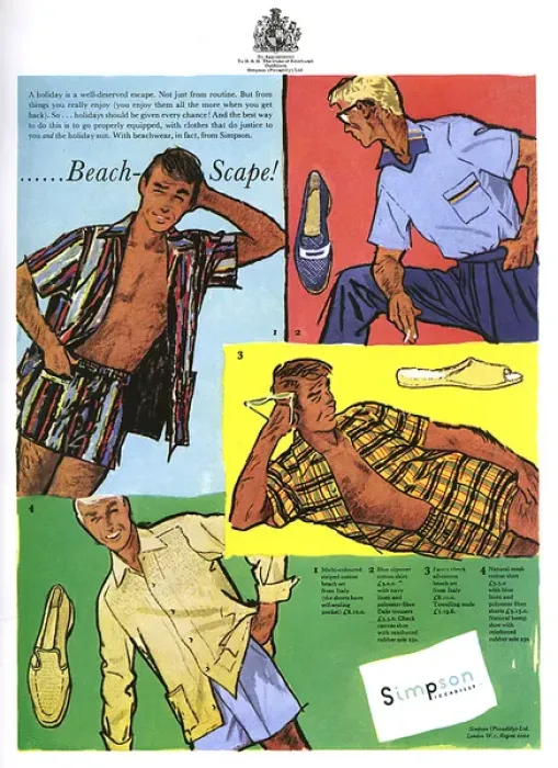 Framed Print : Summer holiday fashions from Simpson of Piccadilly