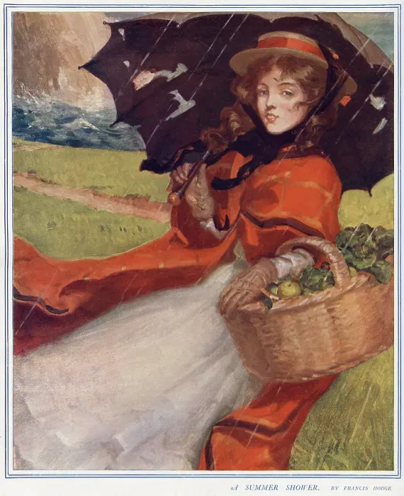 Framed Print : A Summer Shower by Francis Hodge (1881-1949) Date: 1912 Framed Print : A Summer Shower by Francis Hodge (1881-1949) Date: 1912