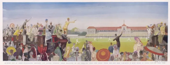 Framed Print : Sunny Day at Lords by Ernest Wallcousins Framed Print : Sunny Day at Lords by Ernest Wallcousins