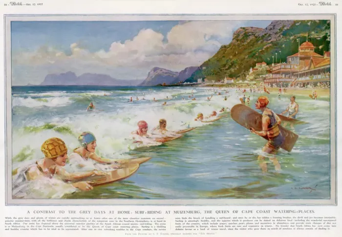 Framed Print : Surf riding at Muizenburg on the Cape Coast Framed Print : Surf riding at Muizenburg on the Cape Coast