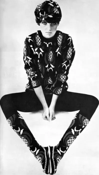 Framed Print : Sweater, cap and slipper socks from Neatawear, 1965