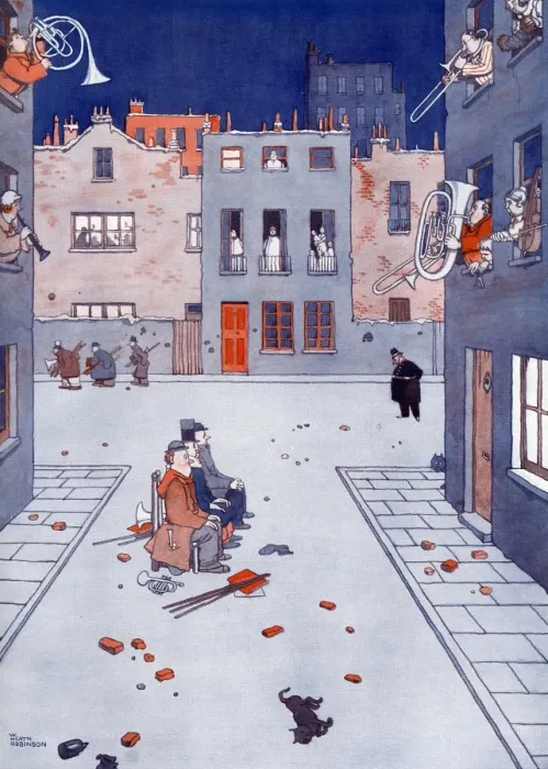 Framed Print : The Tables Turned by William Heath Robinson Framed Print : The Tables Turned by William Heath Robinson
