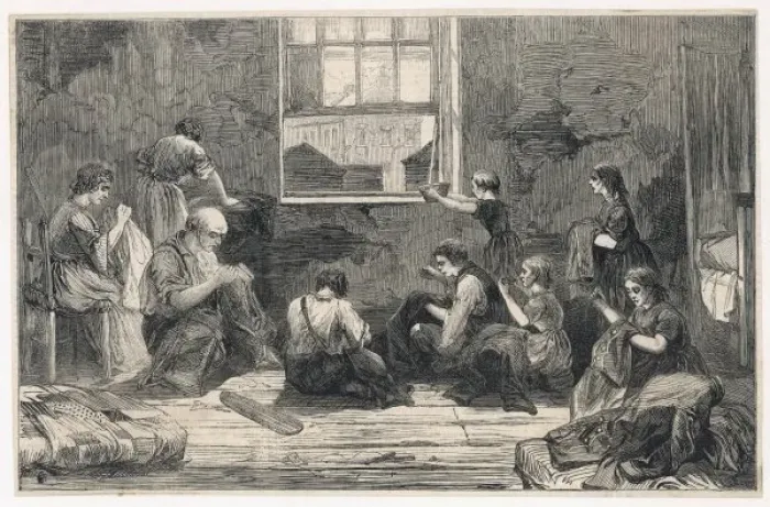 Framed Print : Tailors Work in Slum