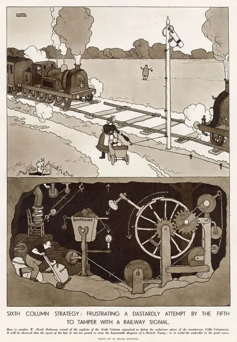 Framed Print : Tamper with a Railway Signal by William Heath Robinson