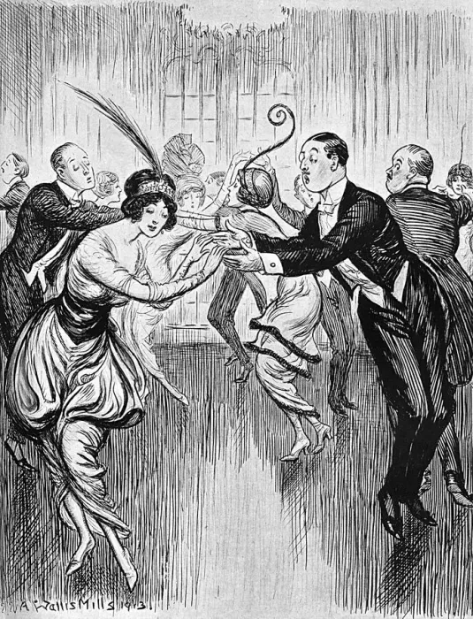 Framed Print : Tango craze: British ballroom version imagined, 1913 Framed Print : Tango craze: British ballroom version imagined, 1913