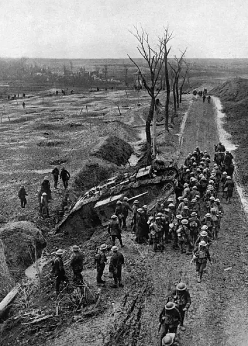 Framed Print : Tank trapped in mud of Flanders, WW1 Framed Print : Tank trapped in mud of Flanders, WW1