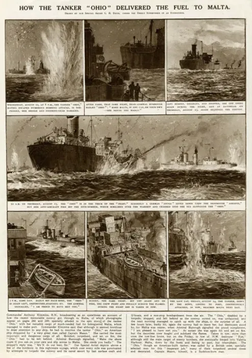 Framed Print : Tanker Ohio with fuel for Malta by G. H. Davis Framed Print : Tanker Ohio with fuel for Malta by G. H. Davis