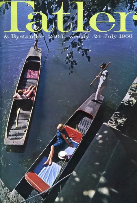 Framed Print : Tatler front cover, 1963 - Punting on the Cam
