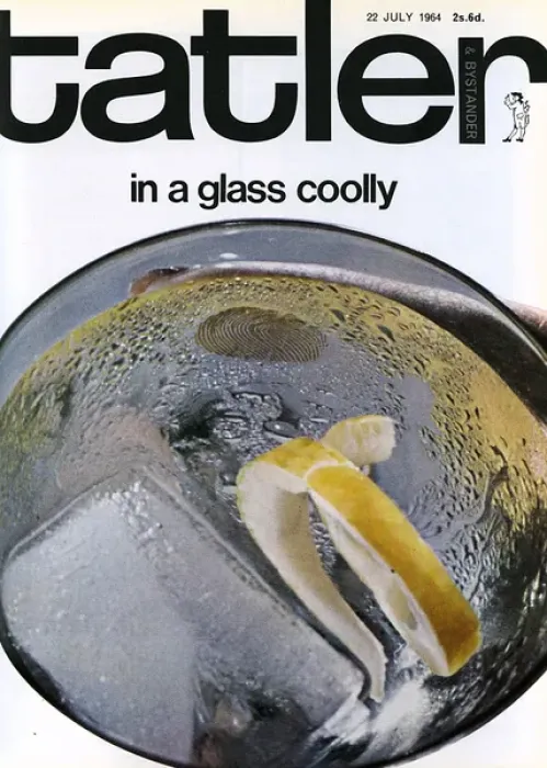 Framed Print : Tatler front cover 1964, featuring a gin and tonic