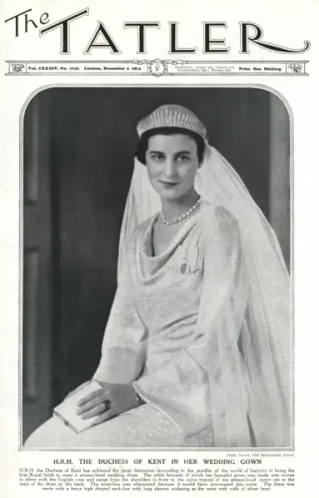 Framed Print : Tatler front cover of Duchess of Kent in her wedding gown